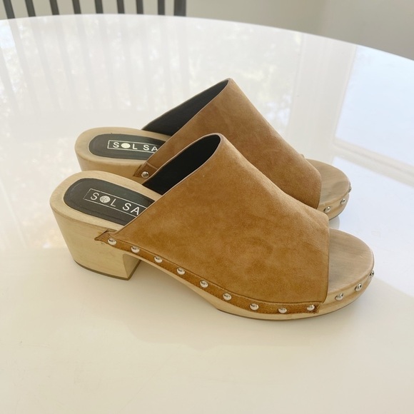 Sol Sana Jackie Suede Leather Clogs - 40 (US 8.5) - Picture 3 of 7